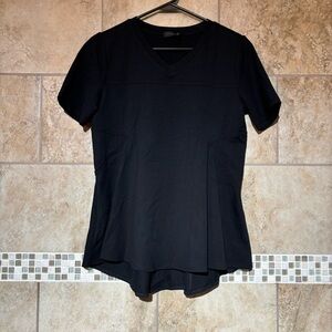 Donna Karan New York V-neck peplum Short Sleeve Shirt M